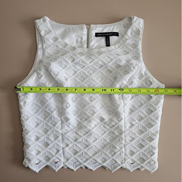 EUC White House Black Market WHBM Women's Lattice Sleeveless Tank Top 6 - Picture 6 of 10